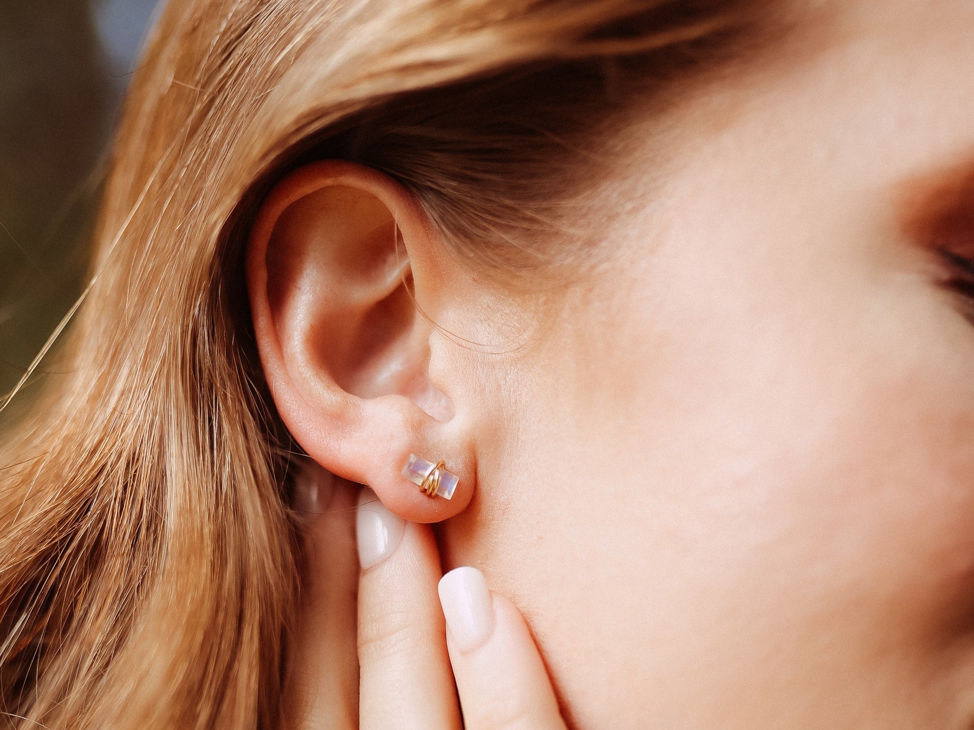 Baguette Studs - Green Onyx
