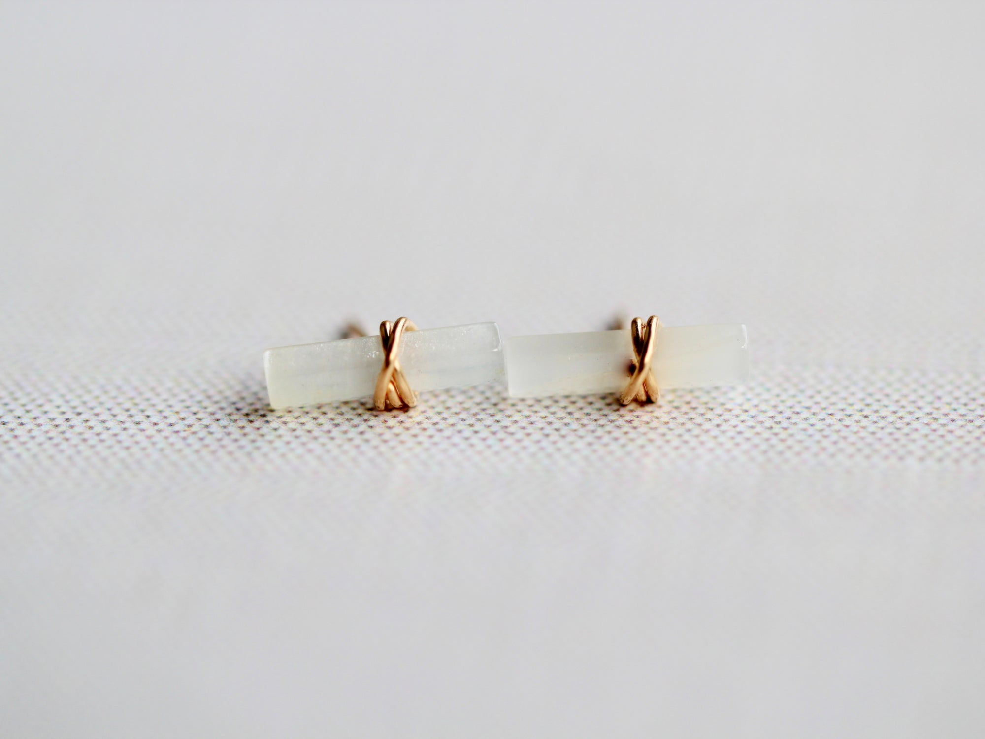 Birch Studs - Moonstone