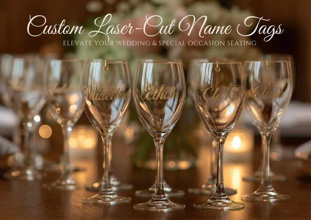 Personalized Laser Cut Wine Glass Name Tags