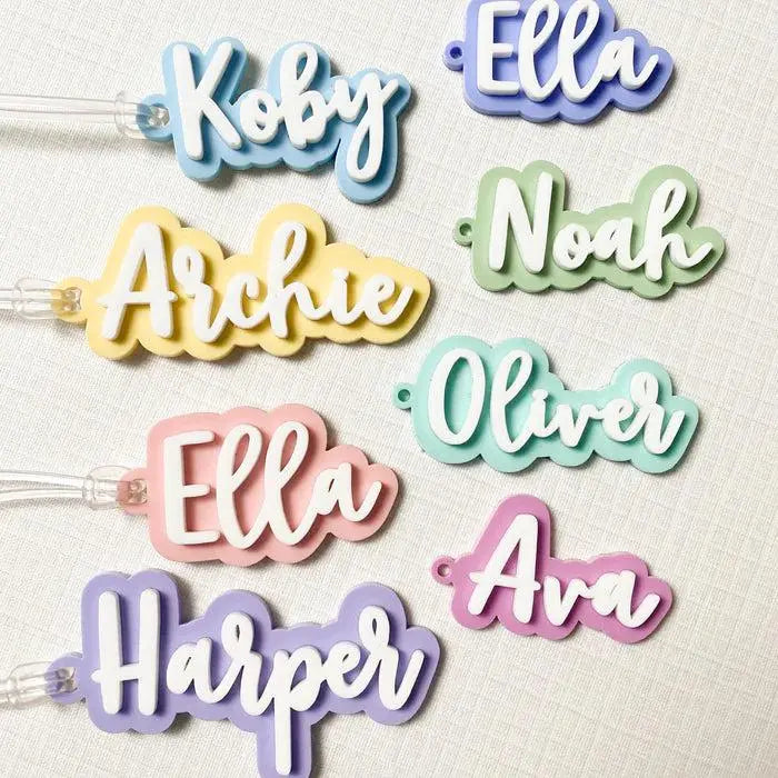 Personalized 3D Bubble Letter Acrylic Bag Tag – Custom Name Backpack Charm