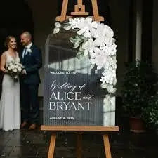 White Wedding Sign with Flower Box (Copy)