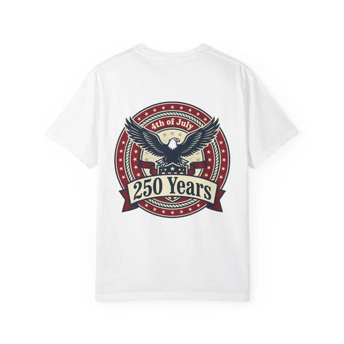 250 Years Eagle Badge T-Shirt | USA 4th of July Patriotic Tee