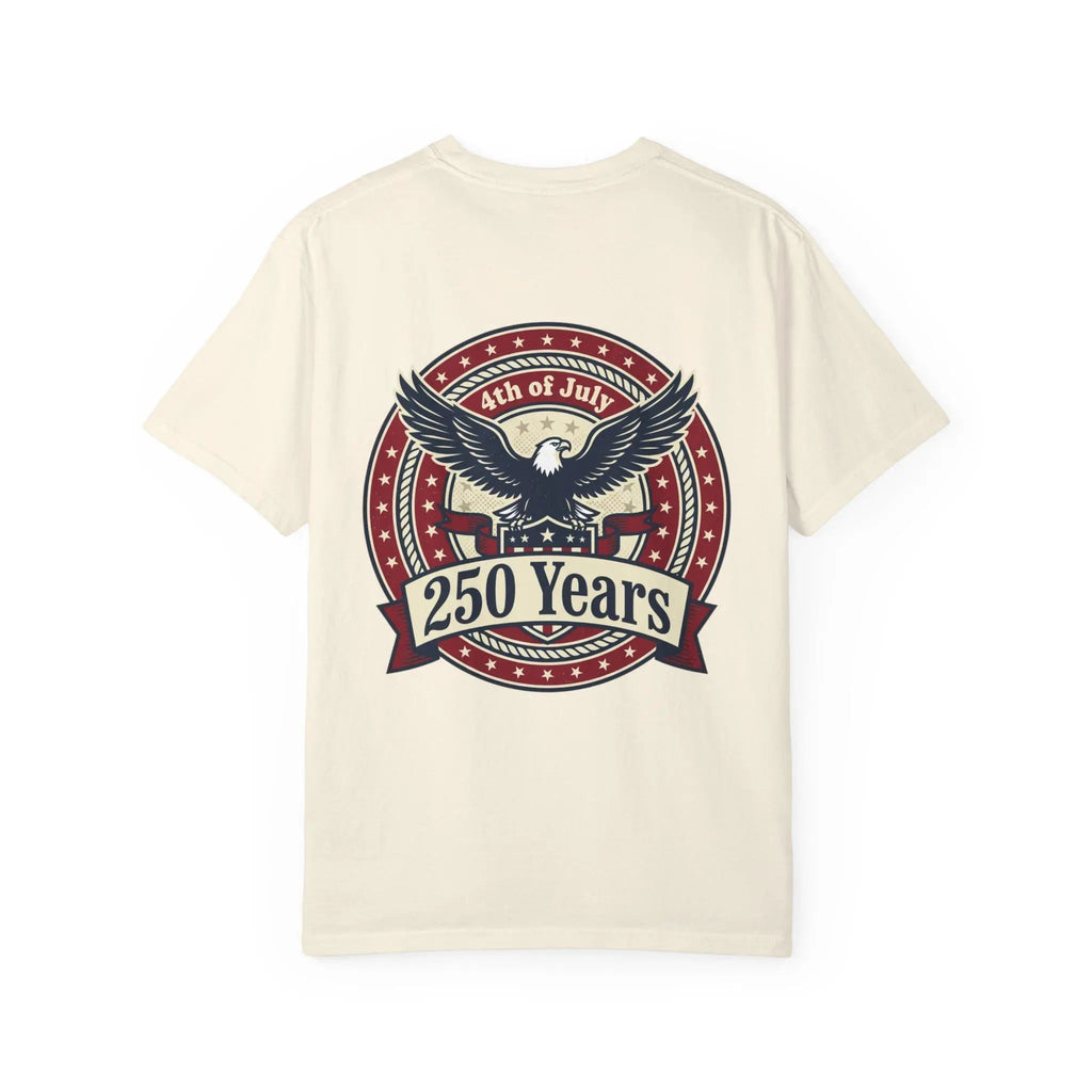 250 Years Eagle Badge T-Shirt | USA 4th of July Patriotic Tee