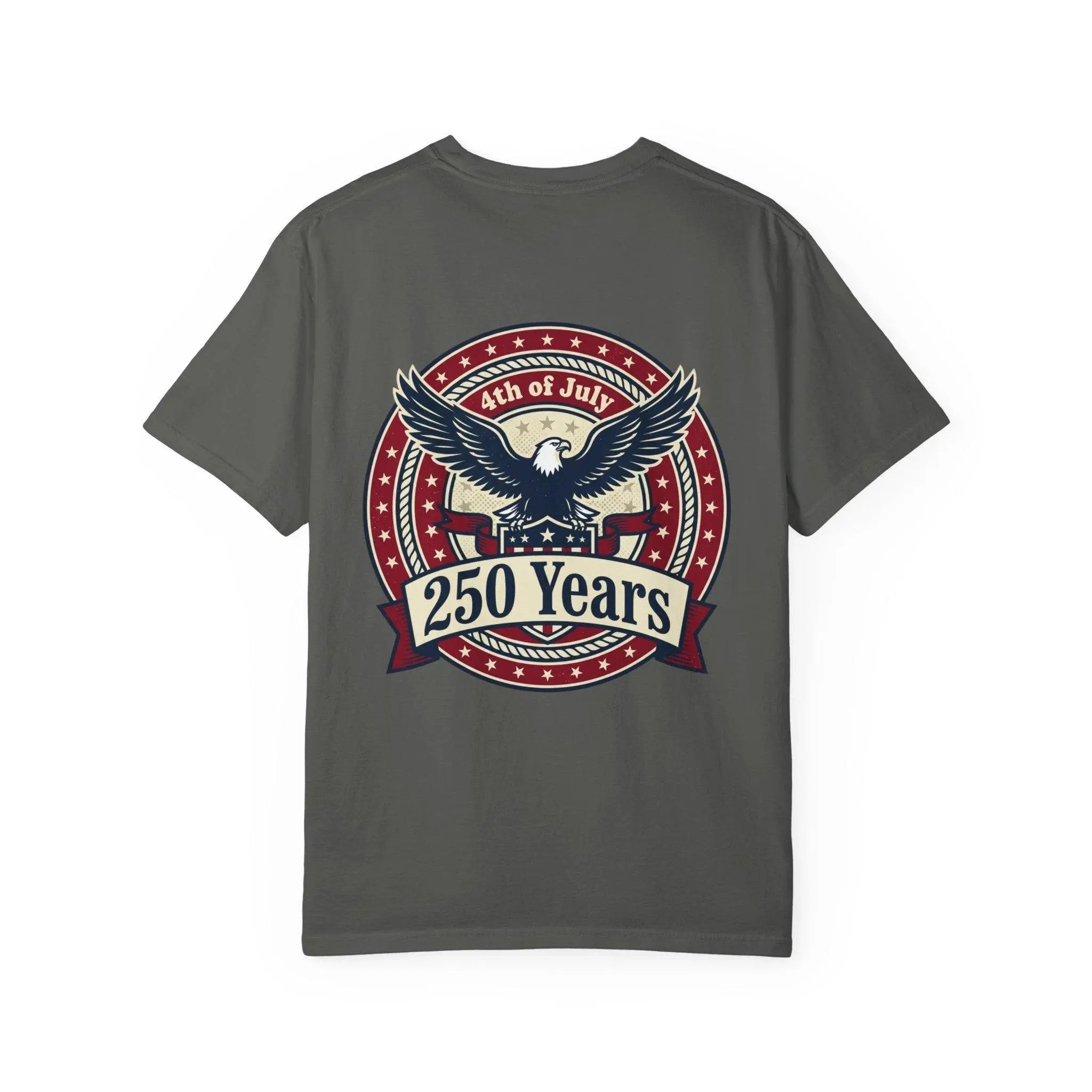 250 Years Eagle Badge T-Shirt | USA 4th of July Patriotic Tee