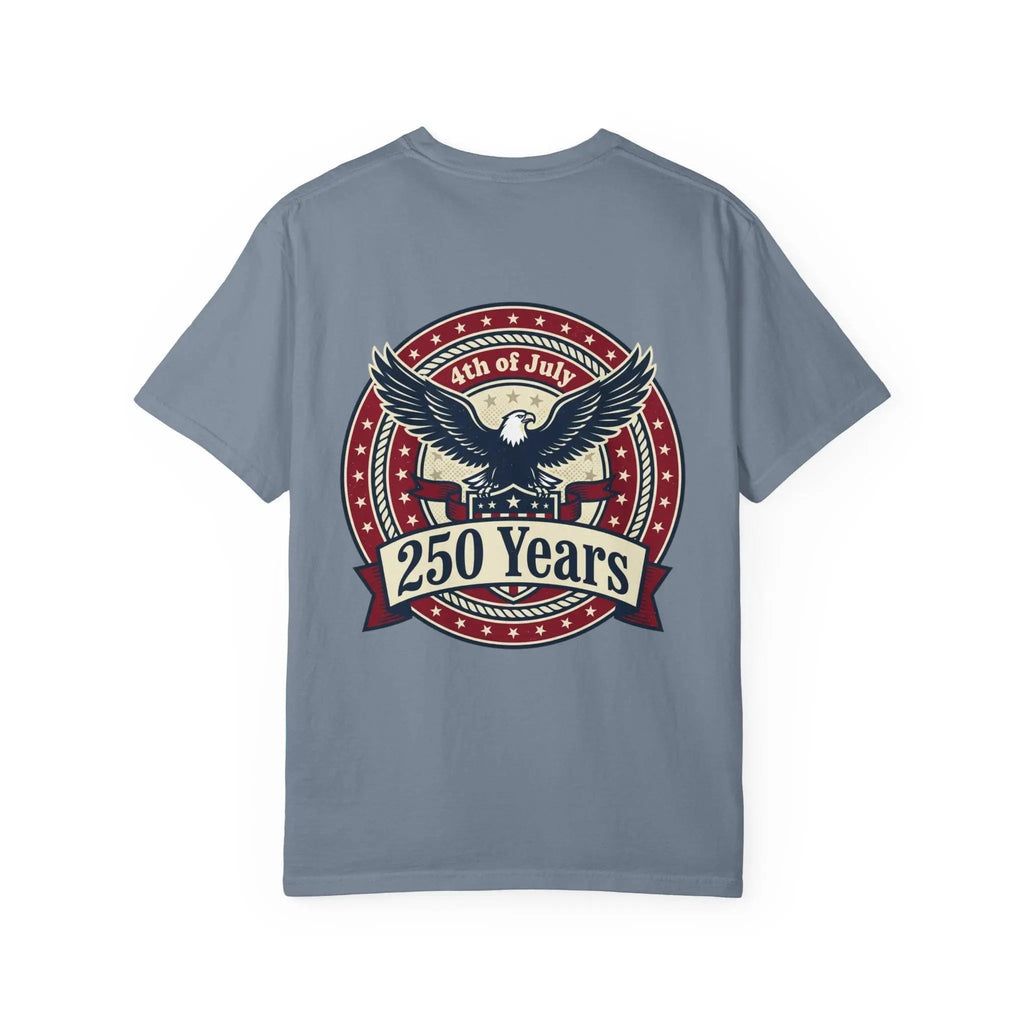 250 Years Eagle Badge T-Shirt | USA 4th of July Patriotic Tee