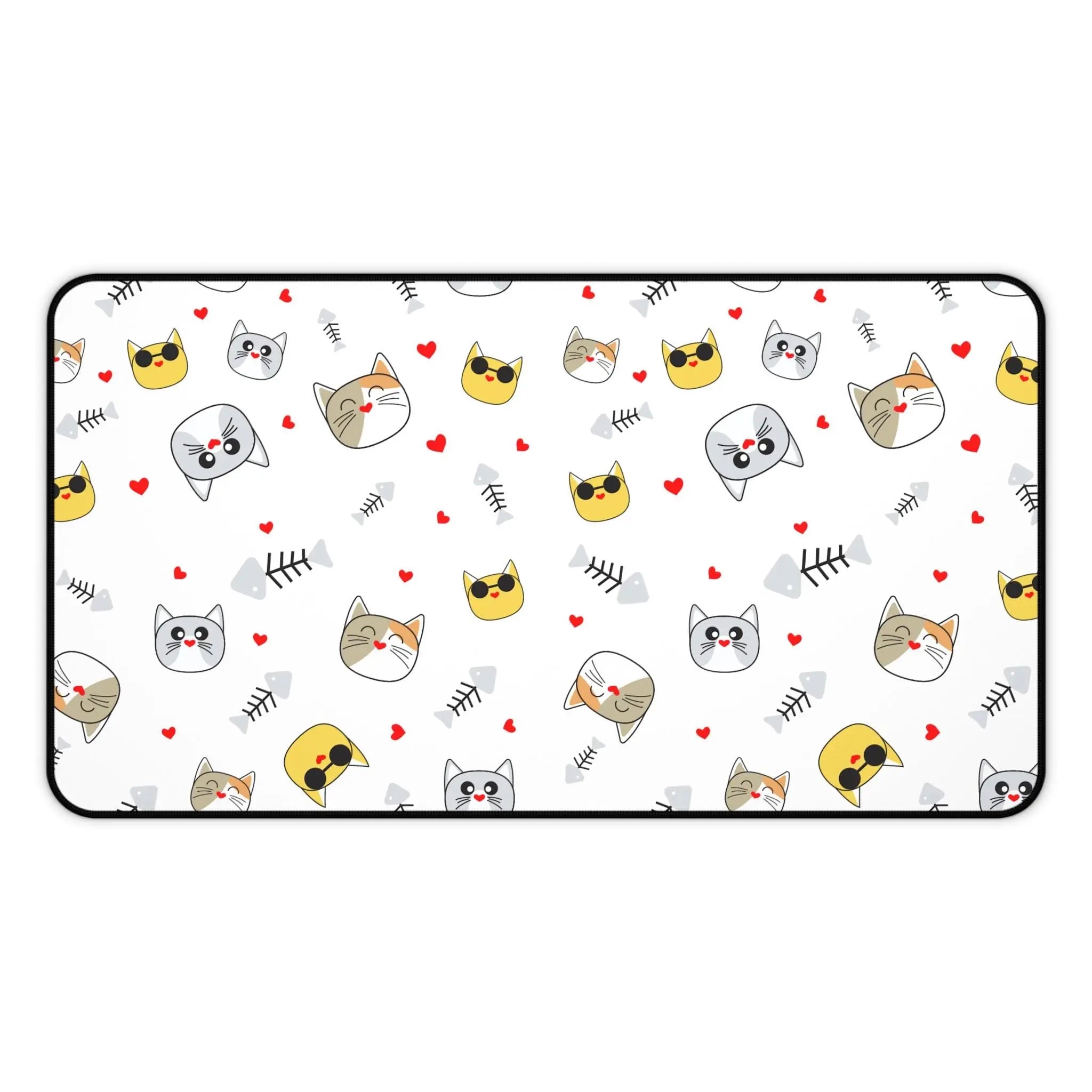 Cute Cat Faces Desk Mat | Patterned Cat Mouse Pad