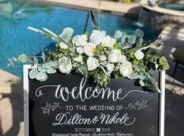 White Wedding Sign with Flower Box (Copy)