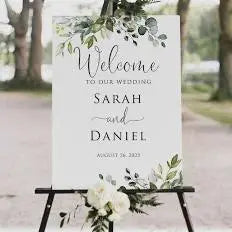 White Wedding Sign with Flower Box (Copy)