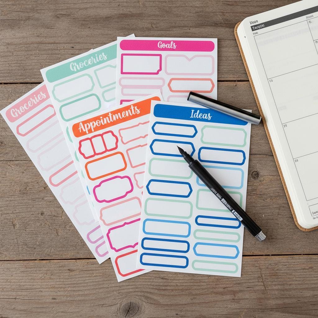 Functional Stickers | Journal & Filing Labels for Easy Organization