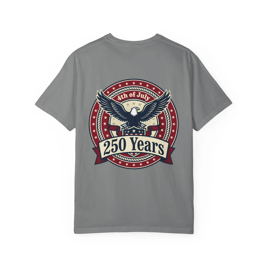 250 Years Eagle Badge T-Shirt | USA 4th of July Patriotic Tee