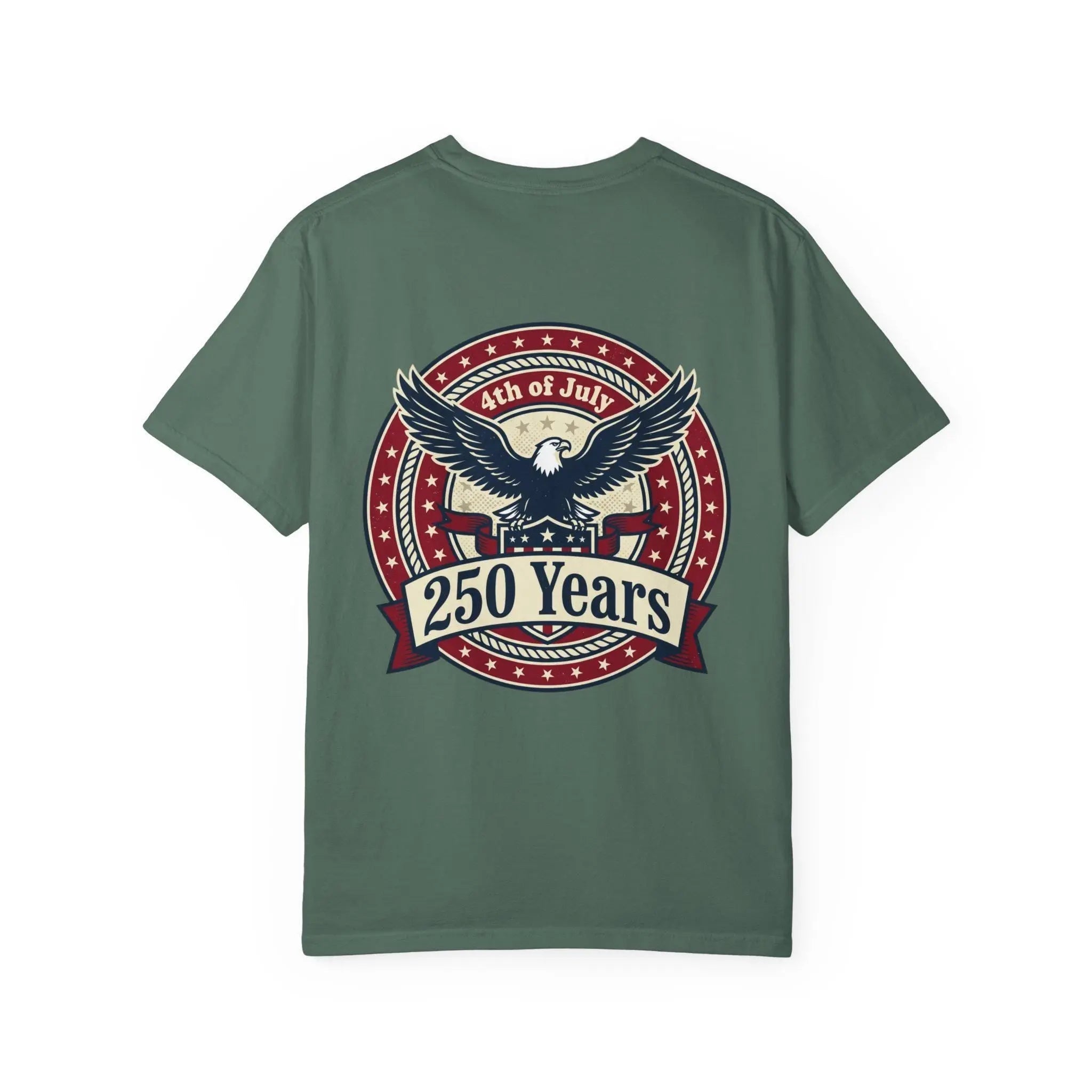 250 Years Eagle Badge T-Shirt | USA 4th of July Patriotic Tee
