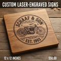 Custom Laser-Engraved Wood Sign 12x12