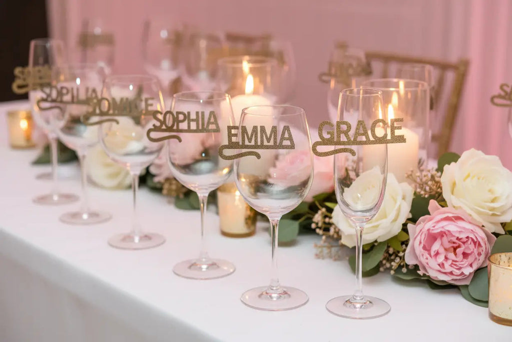 Personalized Laser Cut Wine Glass Name Tags
