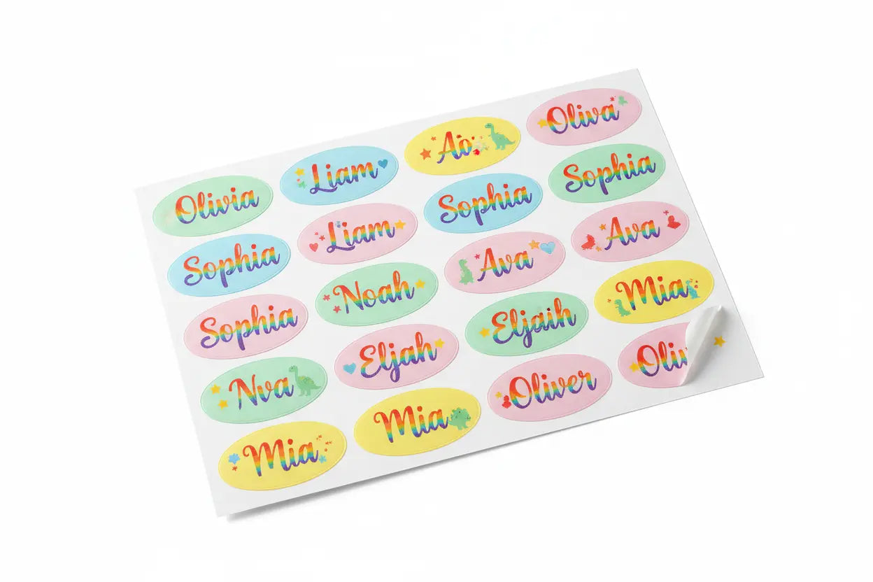 Custom Vinyl Name Stickers for School and Personal Belongings